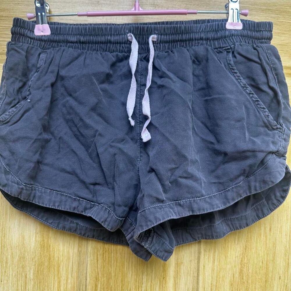 Billabong Womens Black Shorts Size M Elastic Waist Drawstring Y2K